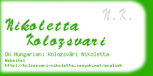 nikoletta kolozsvari business card
